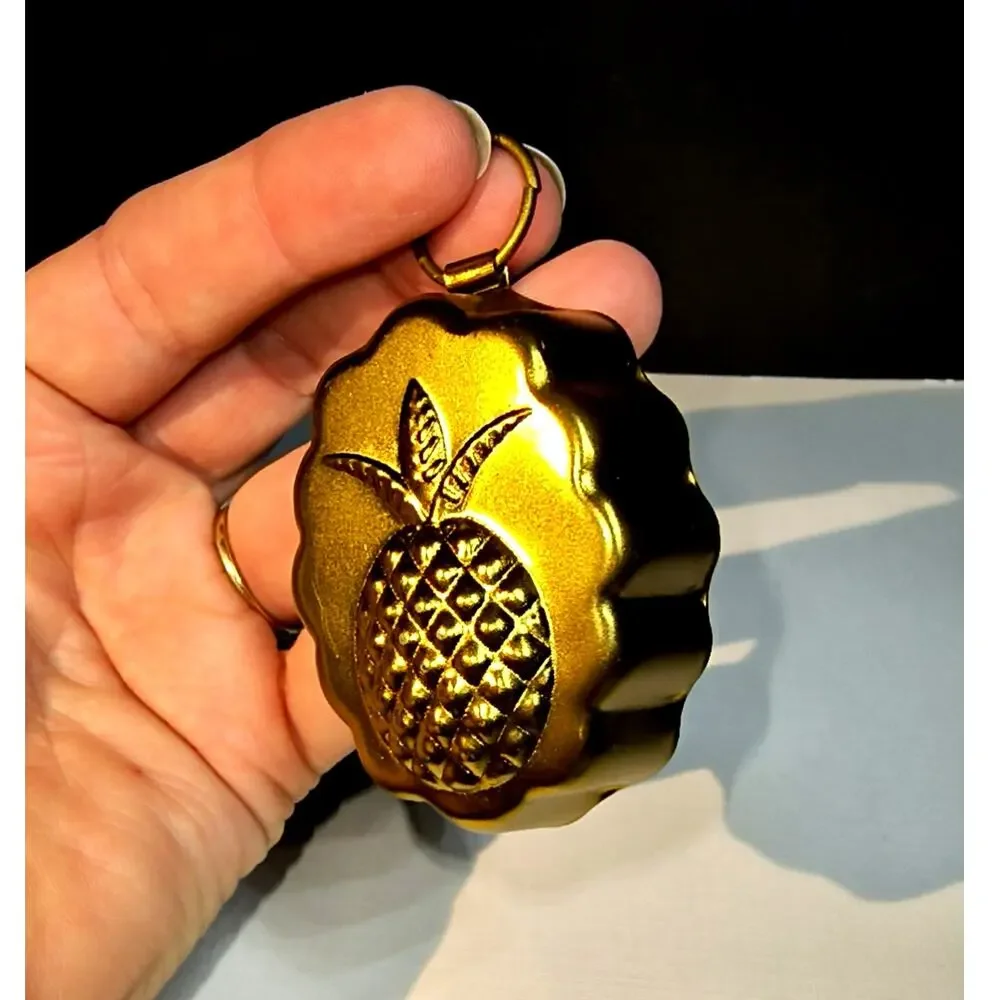 1638. Mini Gold Colored Jello Mold Pineapple Williams Sonoma